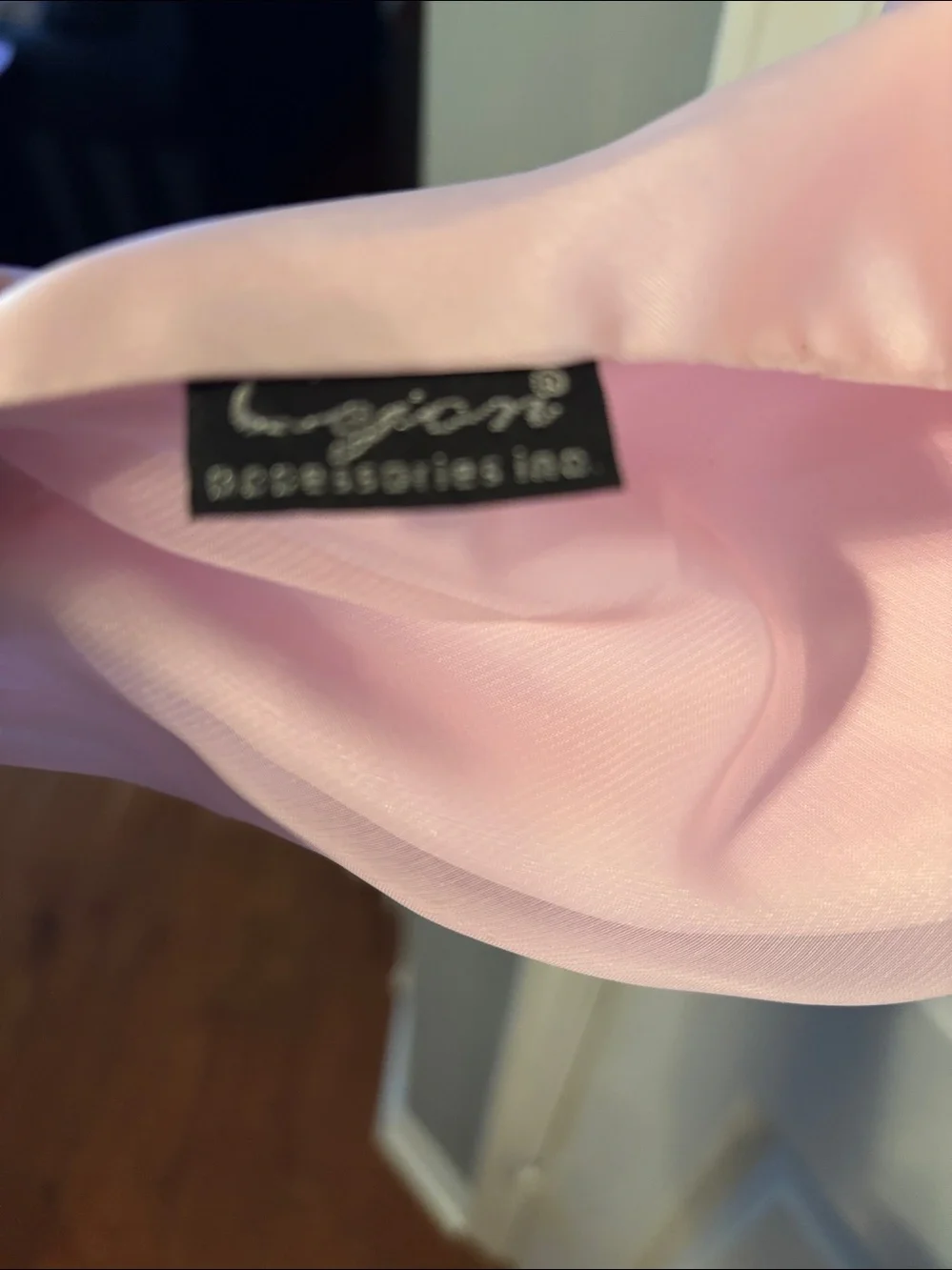 Long Shiny Pink Scarf Stole Shawl Wrap with Inner Lining